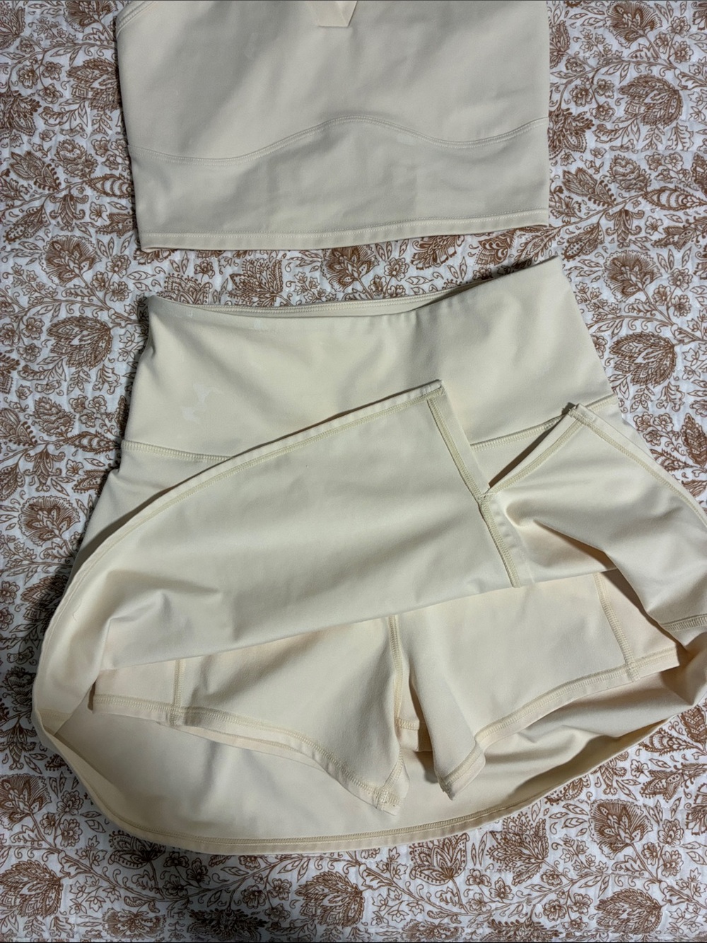 Sleeveless Polo Crop and A-Line Skirt Set in Soft Cream - Picture 2 of 5